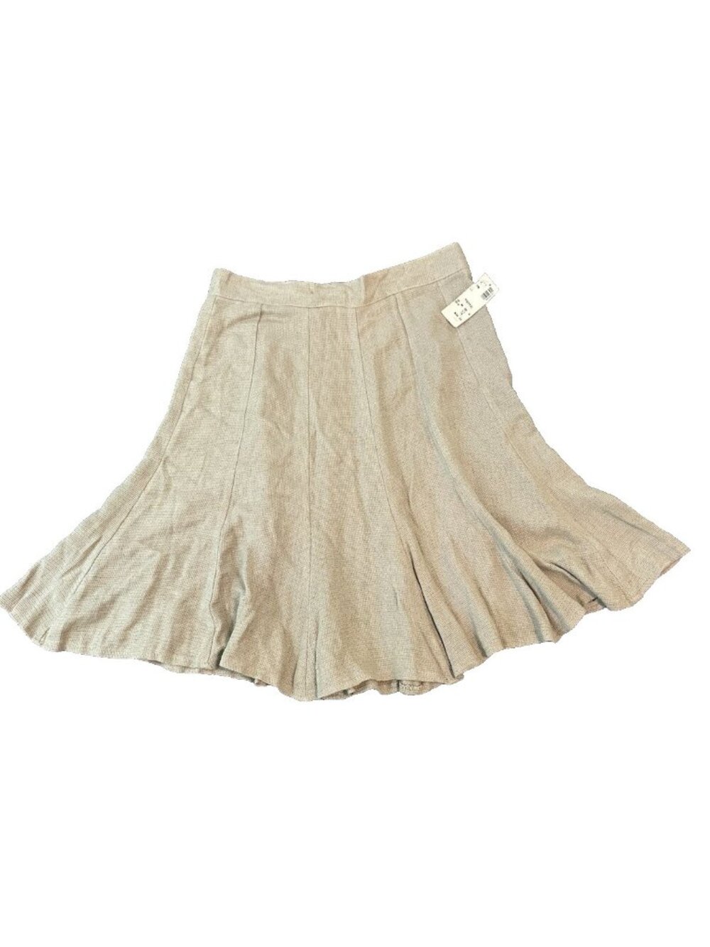 Vintage Jay Peters Beige Textured Flare Skirt 12 Boho USA Neutral Lagenlook